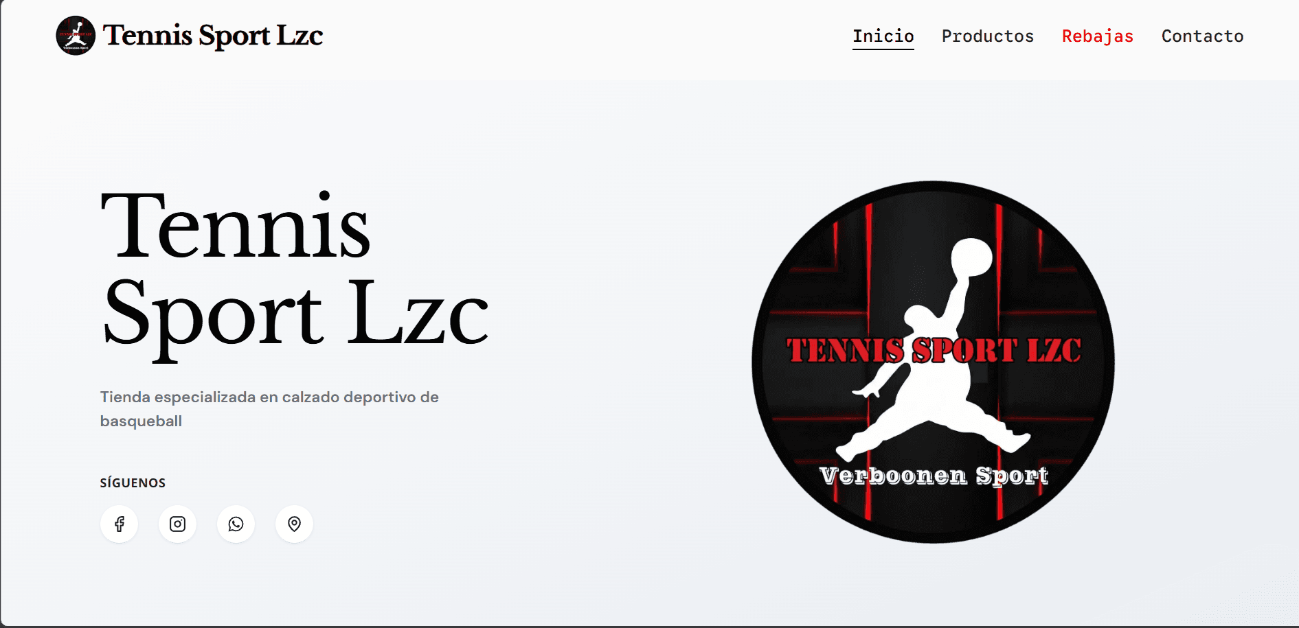 Landing Page - Tenis Sport LZC